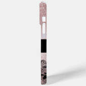 Monogram Roos Gold Glitter Case-Mate iPhone Case (Achterkant / Links)