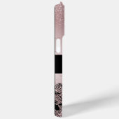 Monogram Roos Gold Glitter Case-Mate iPhone Case (Achterkant / Rechts)