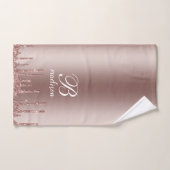Monogram Roos Gold Glitter Drivers Bad Handdoek (Handdoek)