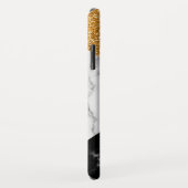 Monogram Roos Gold Glitter en Black White Marble Case-Mate iPhone Case (Achterkant/rechts)