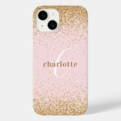 Monogram Roos Gold Glitter Girly Glam Case-Mate iPhone Case (Achterkant)