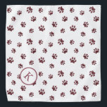Monogram roos Gold Glitter Paw Printerpatroon Bandana<br><div class="desc">Show hoeveel je van dieren houdt met deze schattige roos gouden glitterpaw die gepatterde bandana bevat met je monogram of initiaal. Laat je huisdier er ook schattig uitzien.</div>