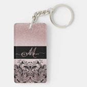 Monogram Roos Gold Glitter Sleutelhanger (achterkant)