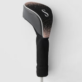 Monogram Roos Gold Golf Head Hoesje Golfheadcover (Schuin)