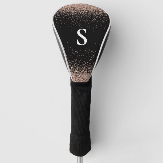 Monogram Roos Gold Golf Head Hoesje Golfheadcover (Voorkant)