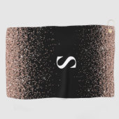 Monogram Roos Gold Golfhanddoek (Horizontaal)