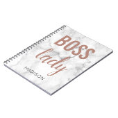 Monogram Roos Gold Lettering | Marble Boss Lady Notitieboek (Linkerzijde)