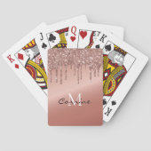 Monogram Roos Gold Metallic Driving Glitter Pokerkaarten (Achterkant)