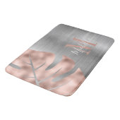 Monogram Roos Gold Palm Silver Leaf Brushed Metal Badmat (Gekanteld)