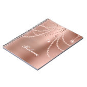 Monogram Roos Gold Pearls Diamonds Bling Glam Notitieboek (Linkerzijde)