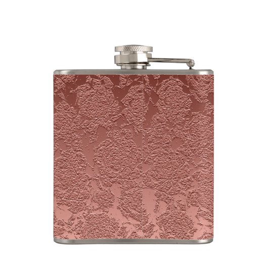 Monogram Roos Gold Pink Floral Modern Elegant Art Heupfles (Achterkant)