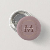 Monogram Roos Gold Sjabloon Elegant Moderne Ronde Button 3,2 Cm (Voorkant /achterkant)