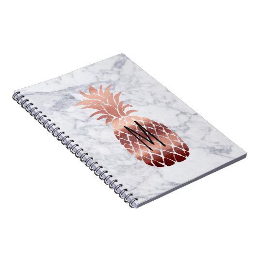 Monogram roos goud anananas notitieboek (Rechterzijde)