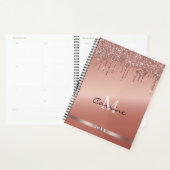 Monogram Roos Goud Dripping Glitter Metallic Dagel Planner (Display)