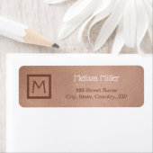 Monogram Roos Goud Faux Metal Girly Retouradres Etiket (Insitu)