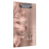 Monogram Roos Goud geborsteld metaal Palm Leaf Klembord (Rechts)