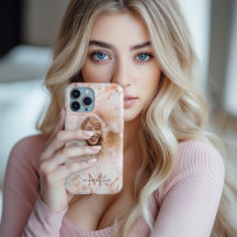 Monogram Roos Goud Marmer & Foto