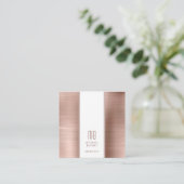 Monogram Roos Goud Metallic Folie Consultant Vierkante Visitekaartje (Staand voorkant)