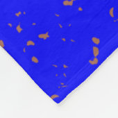 Monogram Roos Goud Roze Rozen op Blauw | Fleece Deken (Hoek)