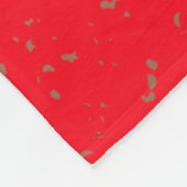 Monogram Roos Goud Roze Rozen op Rood | Fleece Deken (Hoek)