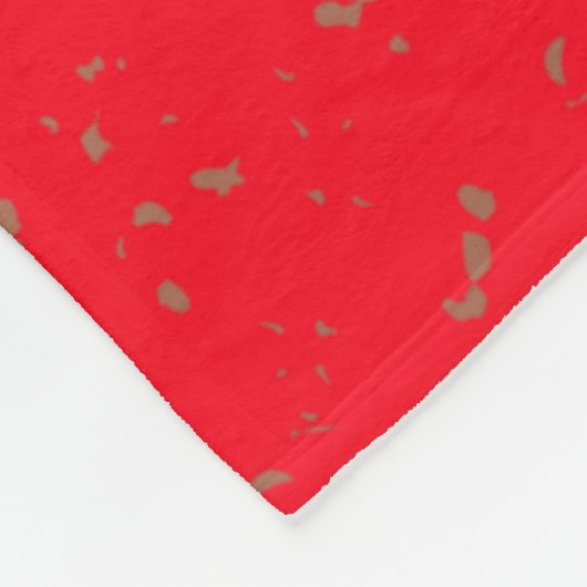 Monogram Roos Goud Roze Rozen op Rood | Fleece Deken (Hoek)