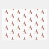Monogram roos goud wit aangepast Initiaal patroon Inpakpapier Vel (Voorkant)