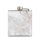 Monogram Roos Goud Wit Marmer Sjabloon Best Heupfles (Achterkant)