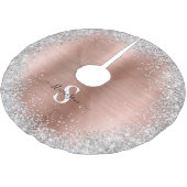 Monogram Roos Goud Zilver Glitter Glam Geborsteld Kerstboom Rok (Gekanteld)