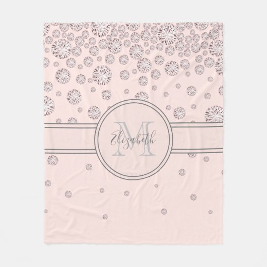 monogram roos gouddiamanten monogram fleece deken (Voorkant)