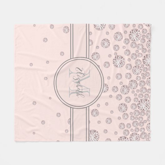 monogram roos gouddiamanten monogram fleece deken (Voorkant (Horizontaal))