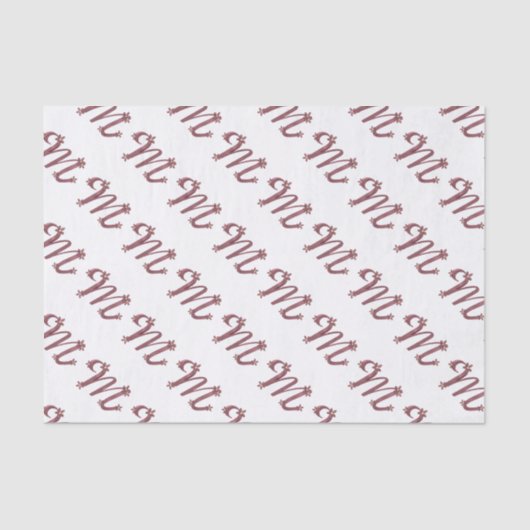 Monogram Roos Gouden Brief M Weefseldocument Tissuepapier (Voorkant)