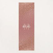  Monogram Roos Gouden Faux Glitter Yogamat (Voorkant)