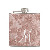 Monogram Roos Gouden Glitter Camouflage camo Heupfles (Voorkant)