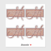 Monogram Roos gouden glitter dank u voor adres Sticker (Vel)