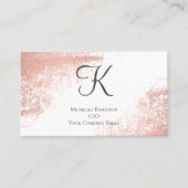 Monogram Roos Gouden Glitter Glam Trendy Vrouwen Visitekaartje (Voorkant)