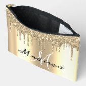 Monogram Roos Gouden Glitter Look Drips Girly Etui (Open)