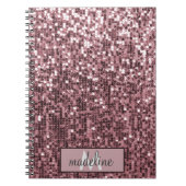 Monogram Roos Gouden Glitter Sequin Sparkly Notiti Notitieboek (Voorkant)
