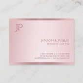 Monogram Roos Gouden Sjabloon Modern Minimalist Visitekaartje (Achterkant)