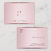 Monogram Roos Gouden Sjabloon Modern Minimalist Visitekaartje (Voorkant / Achterkant)