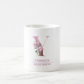 Monogram Roos Gouden Waterverf Bloemletter Y Koffiemok (Center)