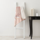 Monogram roos goudglitter roze vonk sherpa deken (In situ)
