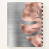 Monogram Roos goudgrijs monogram Notitieboek (Achterkant)