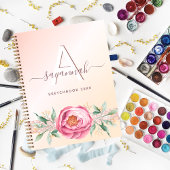 Monogram roos goudroze glitter girale gier notitieboek