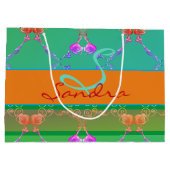 Monogram Roos Hart Abriot blauwgroen en Moss Groot Cadeauzakje (Achterkant)