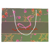 Monogram Roos Heart en Paarse Moss Groot Cadeauzakje (Achterkant)