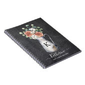 Monogram Roos katoen Eucalyptus kruik zwart Recept Notitieboek (Rechterzijde)