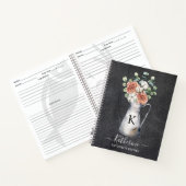 Monogram Roos Katoen Eucalyptus Zwart Receptenboek Notitieboek (Binnen)