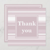 Monogram roos kwartsstrepen bedankkaart (Voorkant / Achterkant)