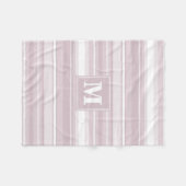Monogram roos kwartsstrepen fleece deken (Voorkant (Horizontaal))