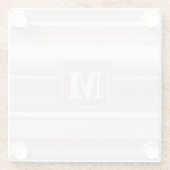 Monogram roos kwartsstrepen glazen onderzetter (Achterkant)